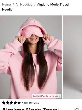 Comfy Airplane Mode Travel Hoodie - Pink
